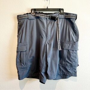 Duluth Trading Co Men’s Cargo Shorts 3XL Gray Belted Utility Pockets Workwear